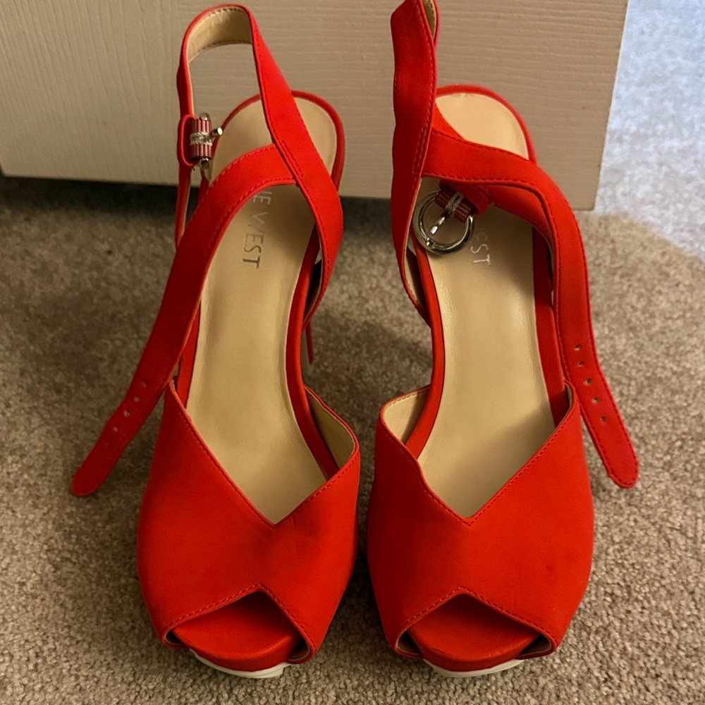 Nine West Vibrant Red Heels